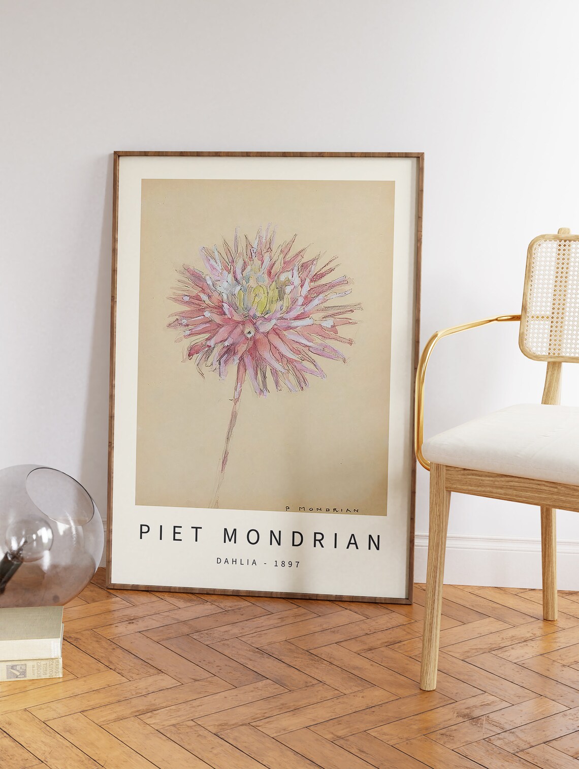 Piet Mondrian Dahlia Floral Art Print, Modern Decor - Image 3