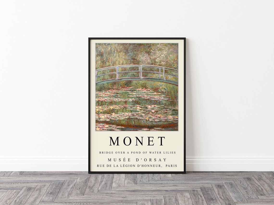 Claude Monet Exhibition Garden Scenery Wall Art Print