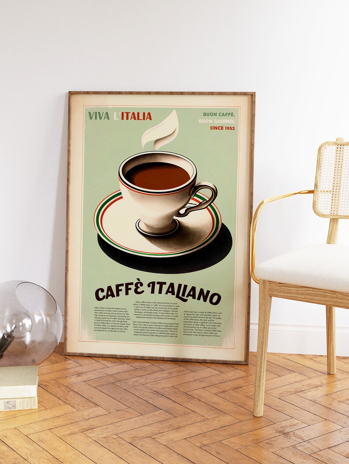 Italian Coffee Vintage Illustration Poster Print - Image 2