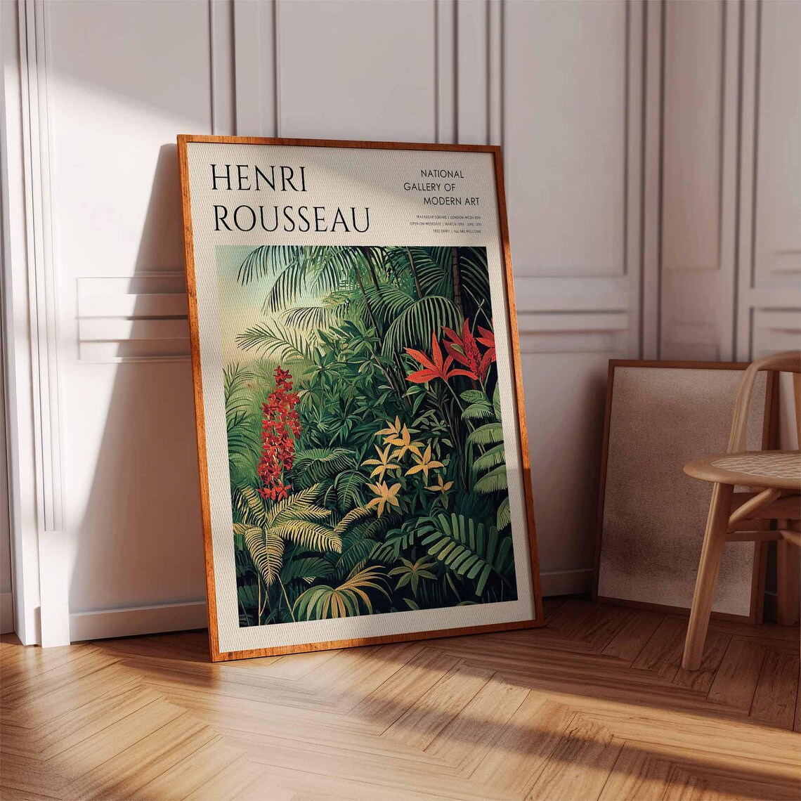 Henri Rousseau Red and Yellow Jungle Flowers National Gallery Poster - Image 2