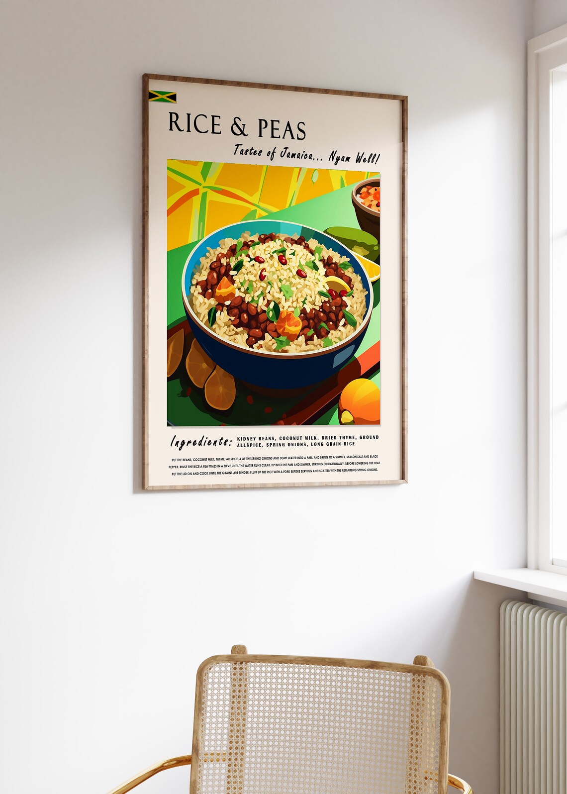 Rice and Peas Jamaican Food Poster, Kitchen Decor - Image 3
