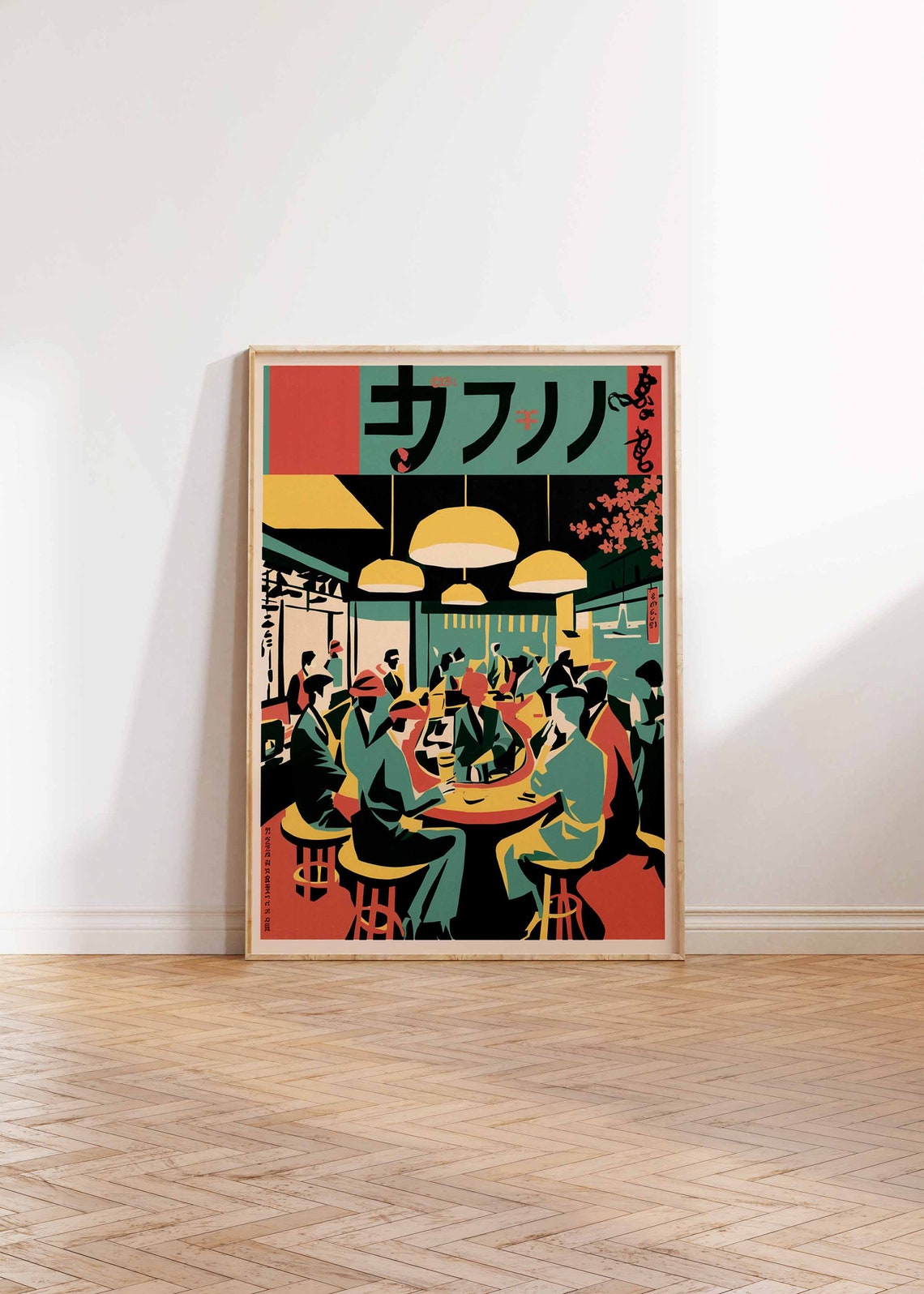 Retro Japanese Izakaya Bar Scene Vintage Nightlife Art Poster - Image 2