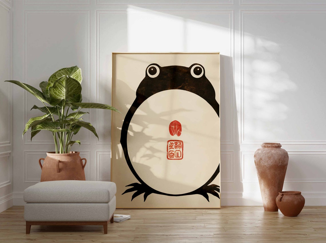 Japanese Frog Print Matsumoto Hoji Japanese Poster Frog Art Animal Gift Animal Print Vintage Japanese Decor Funny Animal Poster - Image 2