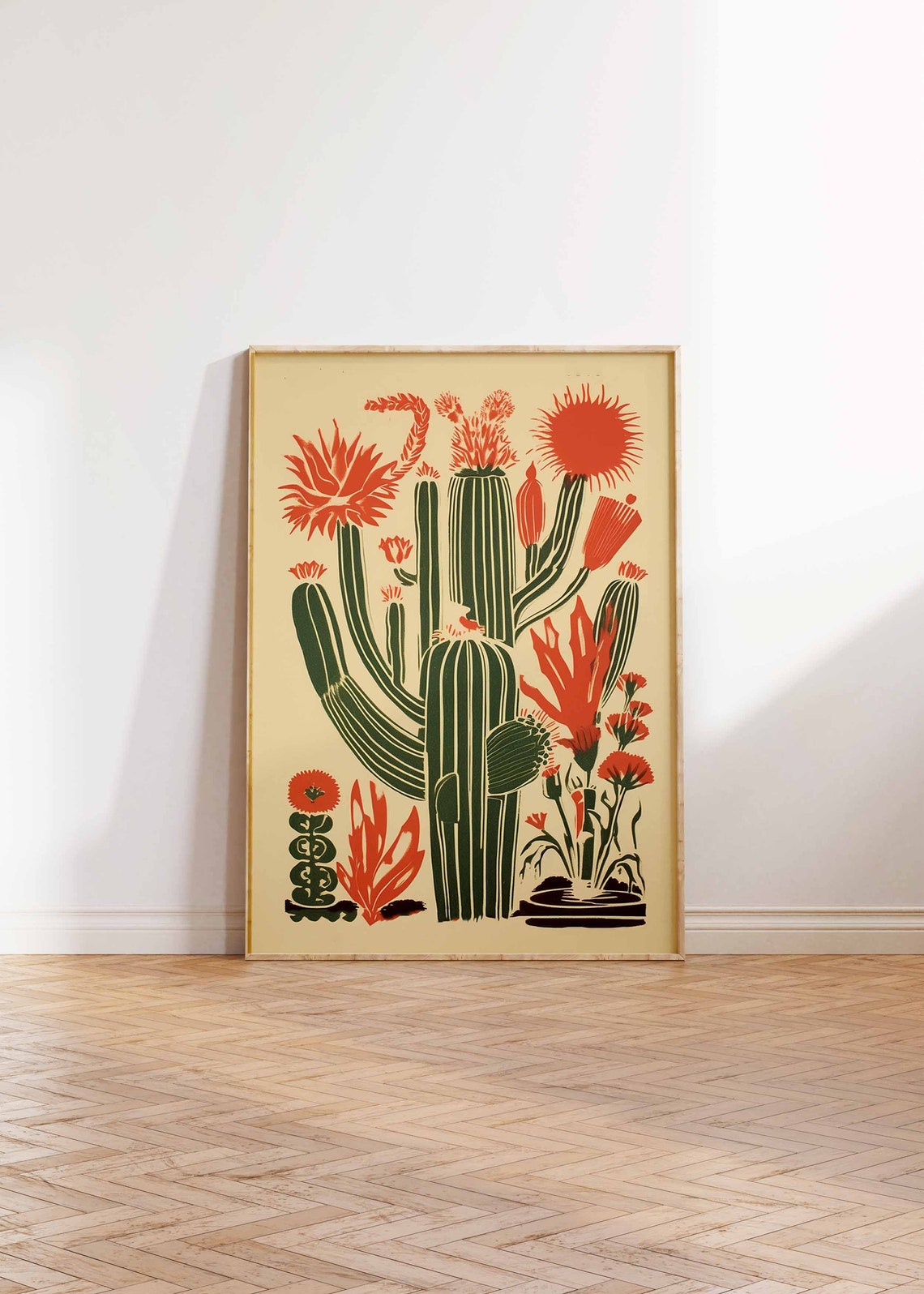 Mexican Cactus Bloom Botanical Art Print Vintage Southwest Decor - Image 2