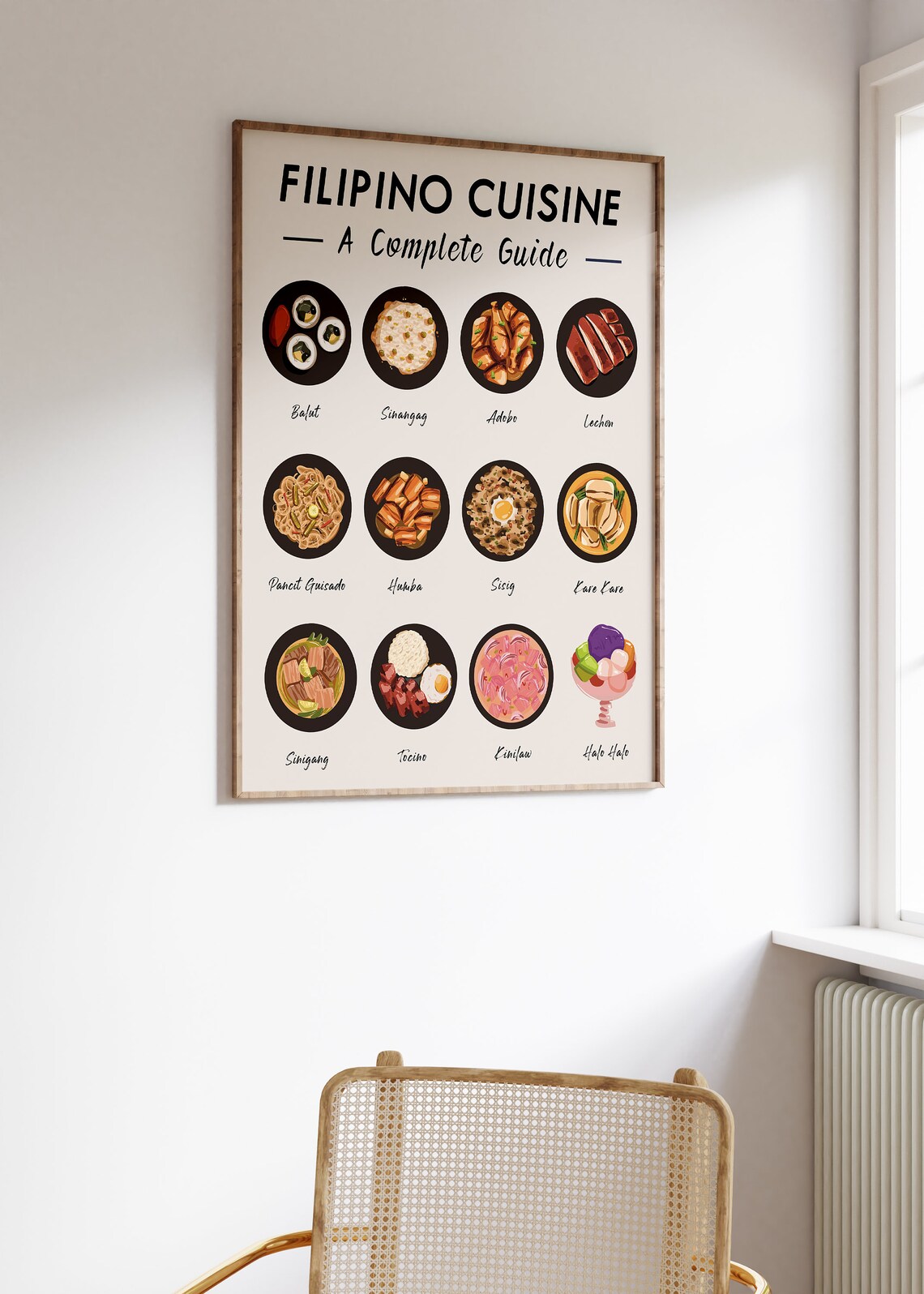 Filipino Food Art Print, Retro Kitchen Poster - Image 2
