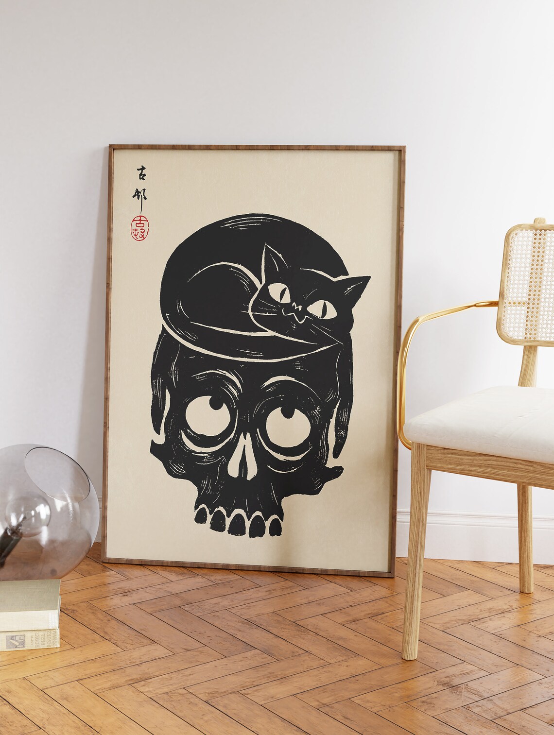 Japanese Cat Art Print, Oriental Animal Wall Art - Image 3