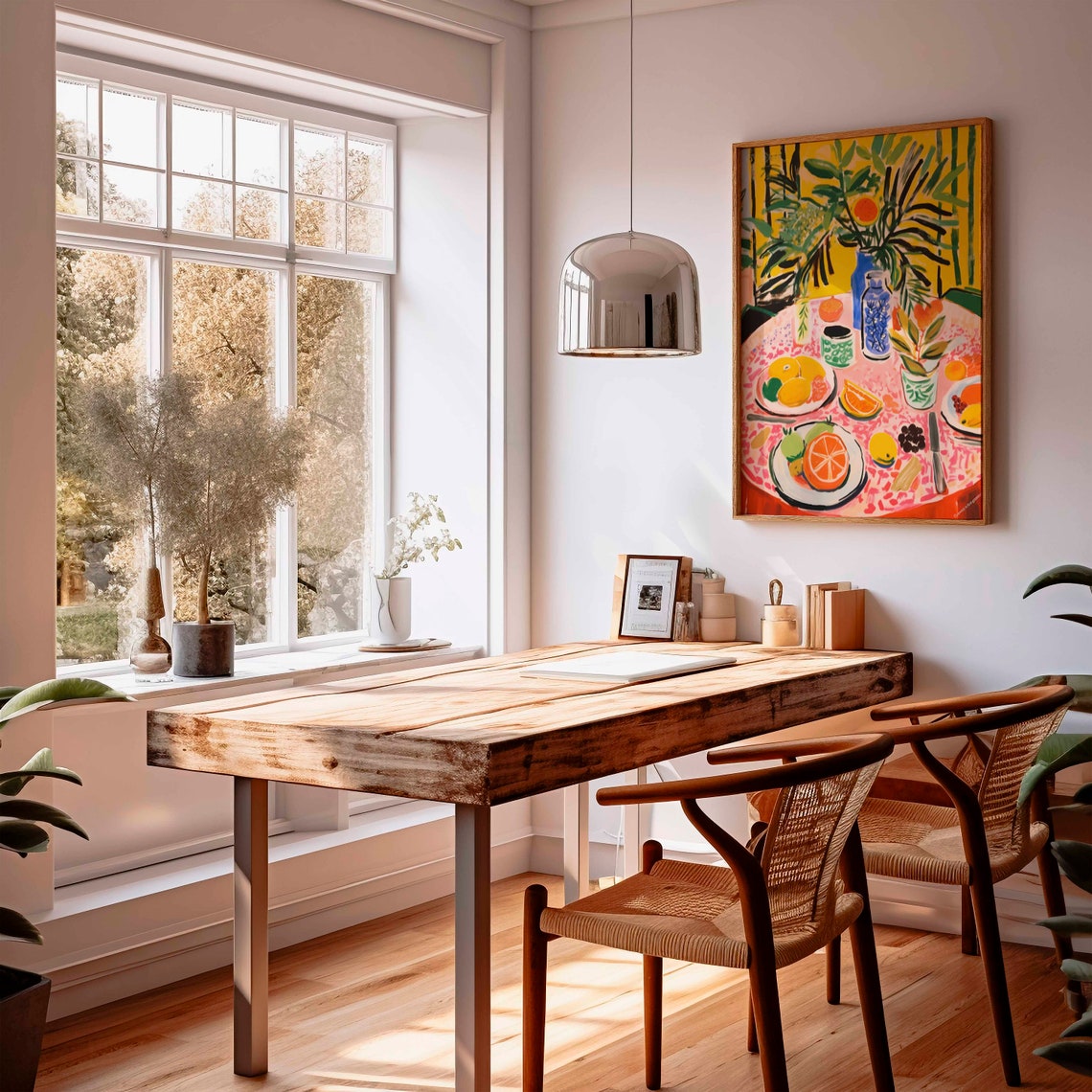 Vibrant Fauvist Fruit Still Life Oranges Lemons Table Poster - Image 3