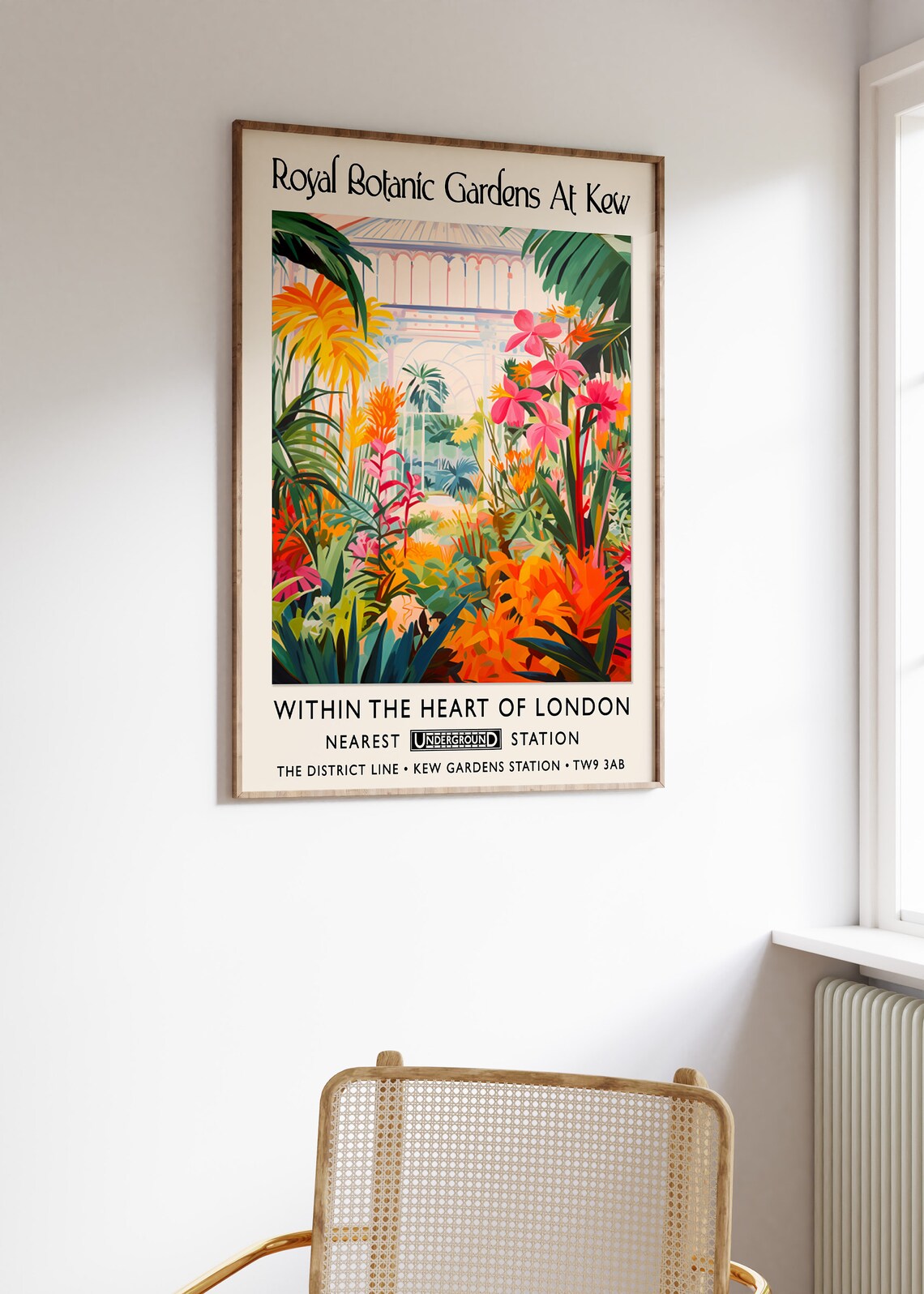 Royal Botanic Gardens At Kew Conservatory Vintage London Art Poster - Image 3