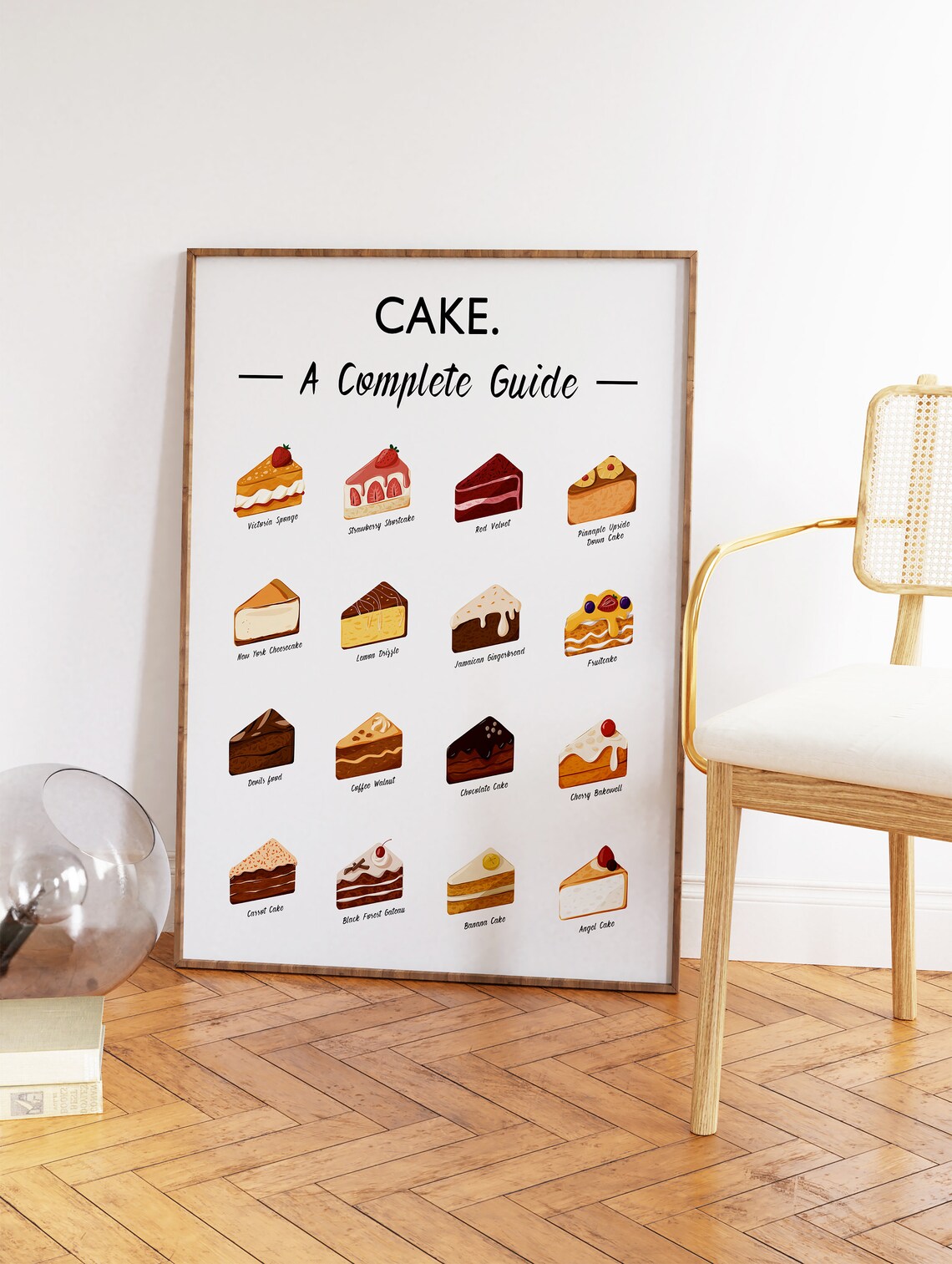 Cake Retro Dessert Art Print, Kitchen Wall Art - Image 3
