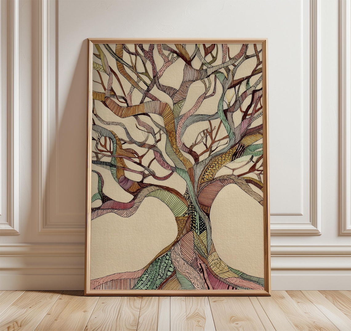 Tree Of Life Poster, Abstract Boho Wall Art