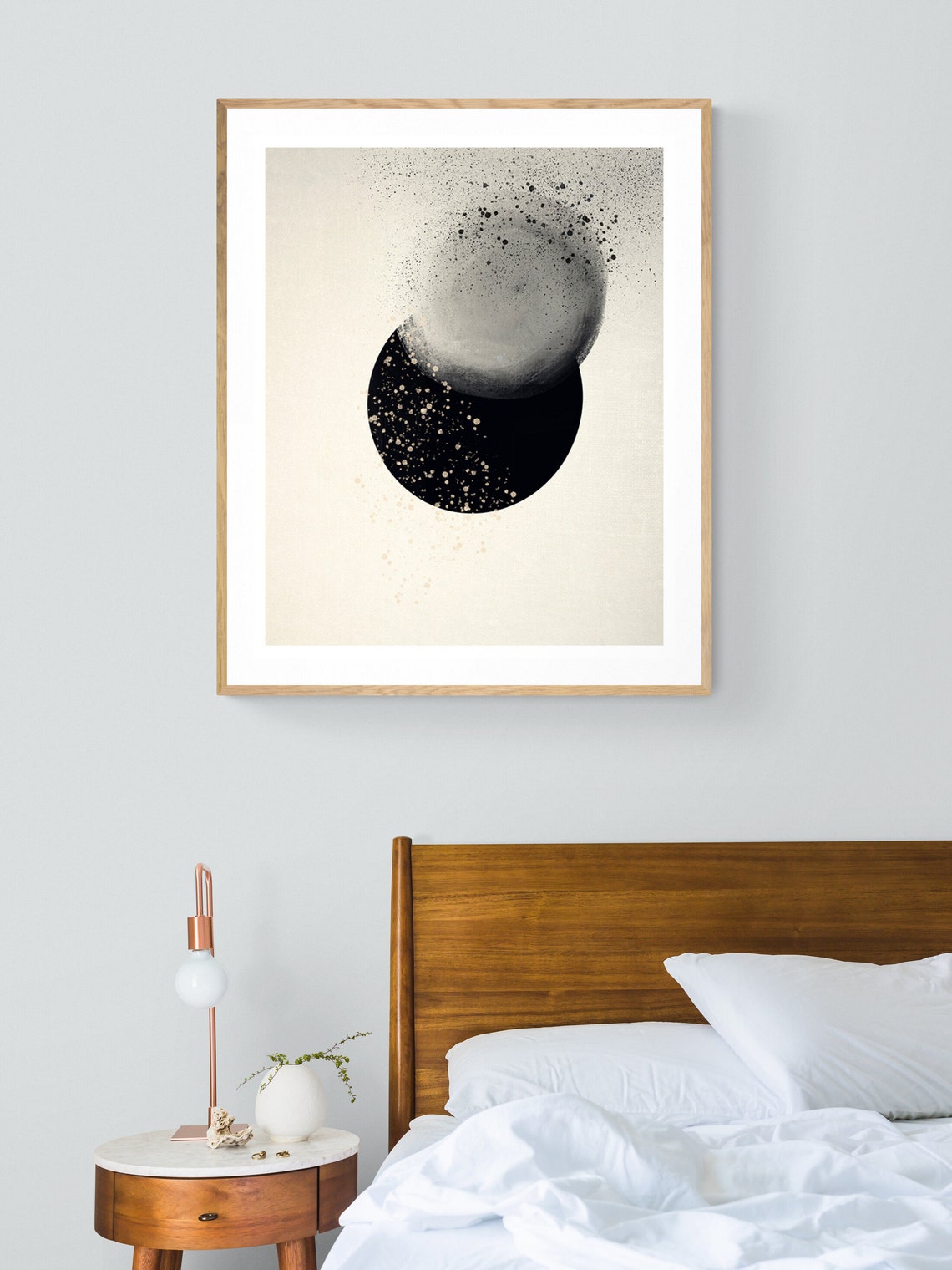 Full Moon Abstract Print, Winter Solstice Decor