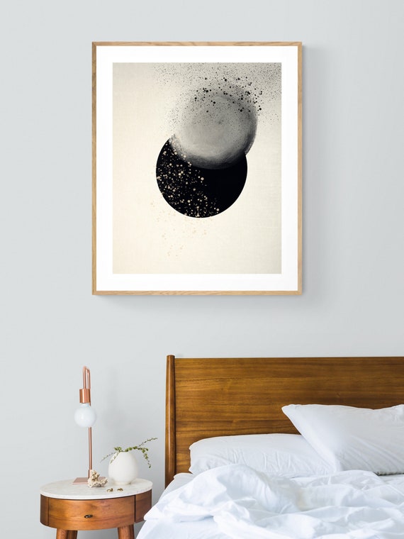 Full Moon Abstract Print, Winter Solstice Decor