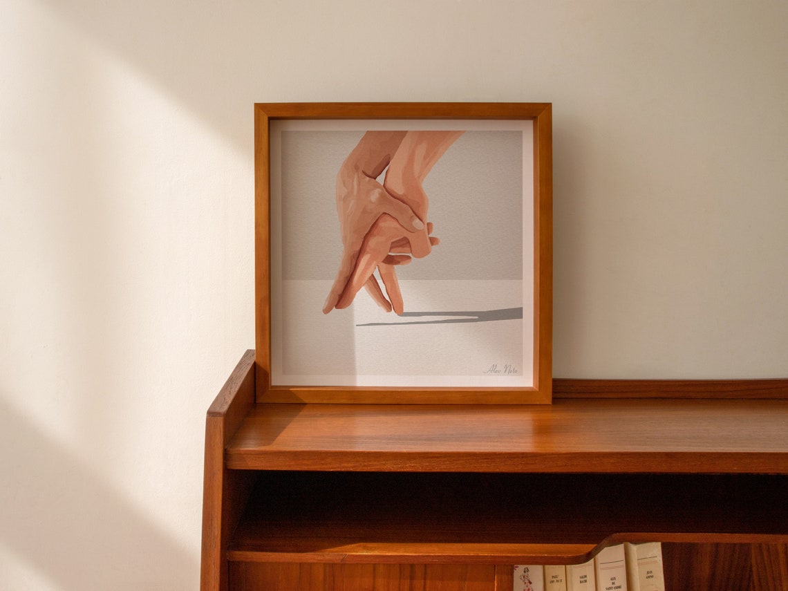 Two Hands Dancing a Loving Tango in a Minimalist Hand Poster - Image 2