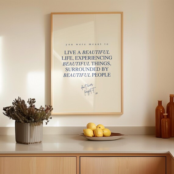 Inspirational Beautiful Life Poster That Girl Wall Art Decor For Bedroom Dorm Trendy