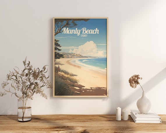 Manly Beach Scenic Coastal Views Travel Poster