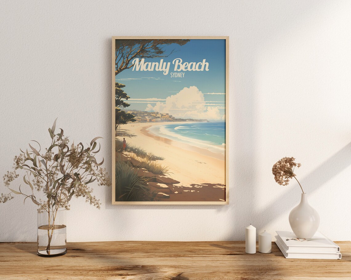 Manly Beach Scenic Coastal Views Travel Poster