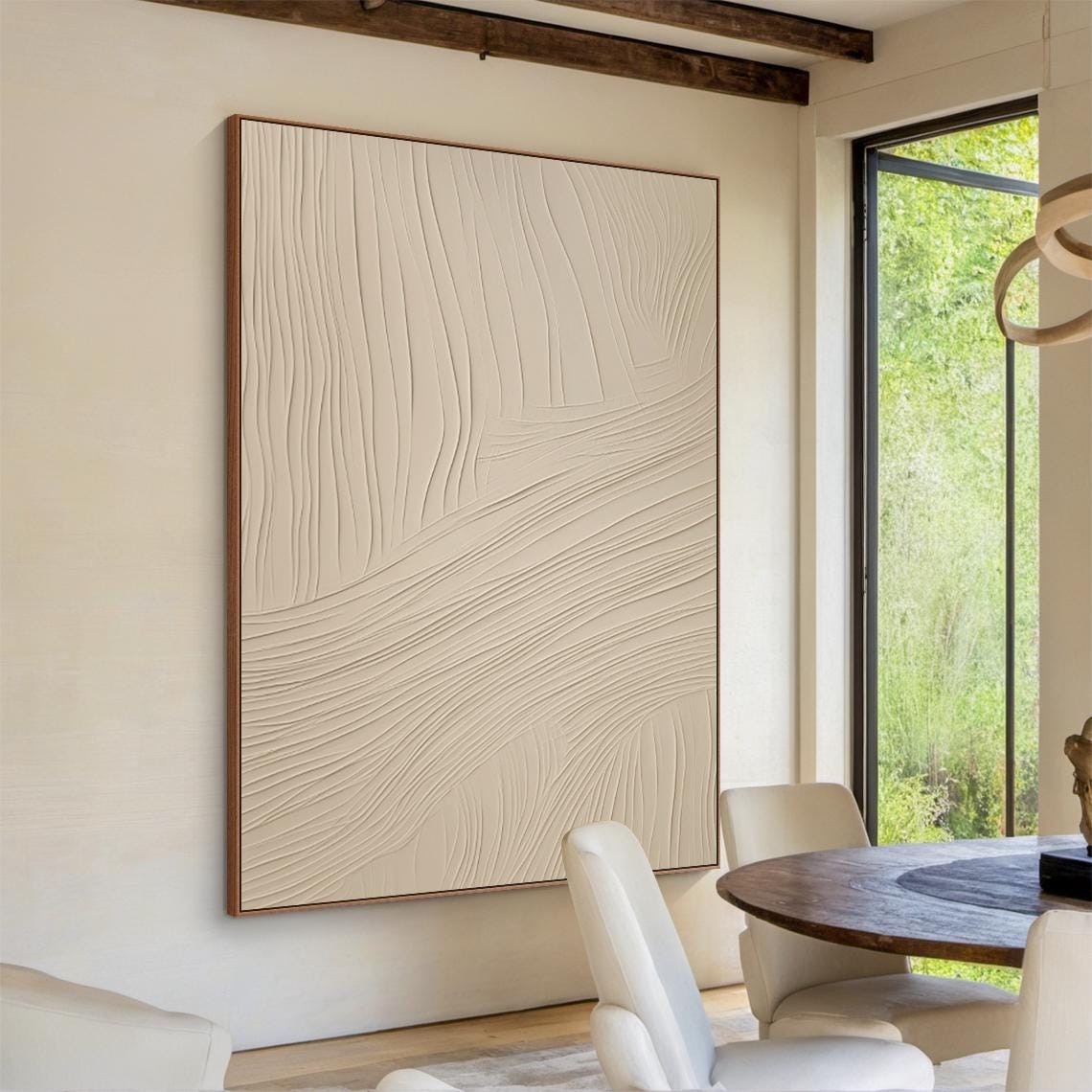 Beige Wabi Sabi Wall Art Beige Abstract Painting Large Beige Simple Wall Art Beige Textured Art Modern Stylish Decor - Image 4