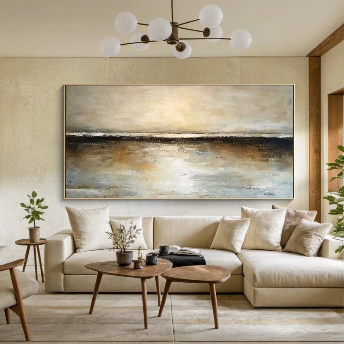 Brown Calm Sea Abstract Art Print, Wabi Sabi Landscape - Image 4