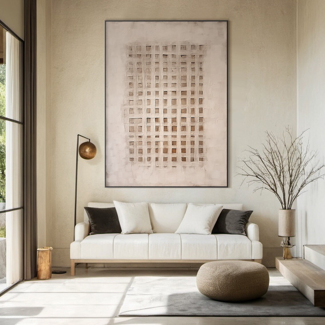 Lattice Abstract Texture Painting, Wabi Sabi Art Print - Image 6
