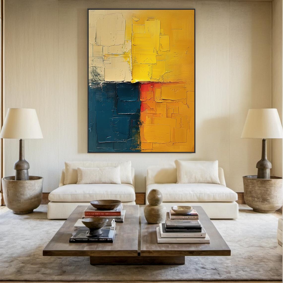 Yellow Orange Minimalist Abstract Art Print, Modern - Image 5