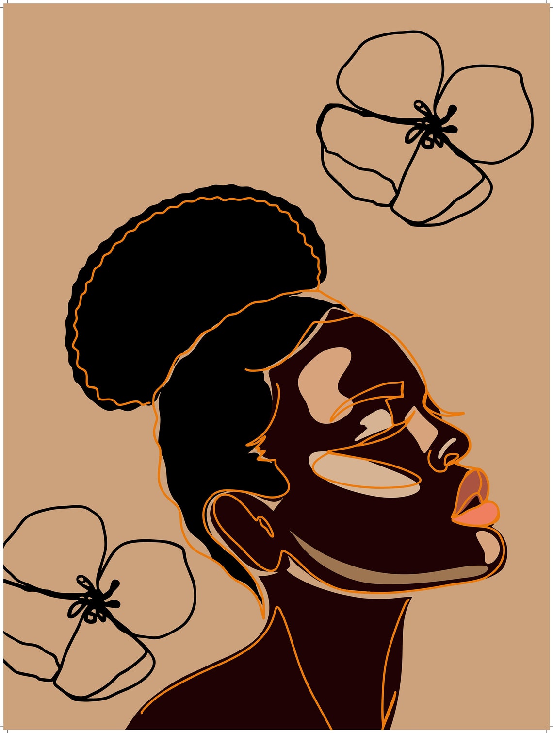 Thoughts Wall Art Art Home Decor Women Illustration Black Illustration Black Wall Art Wall Art - Image 3
