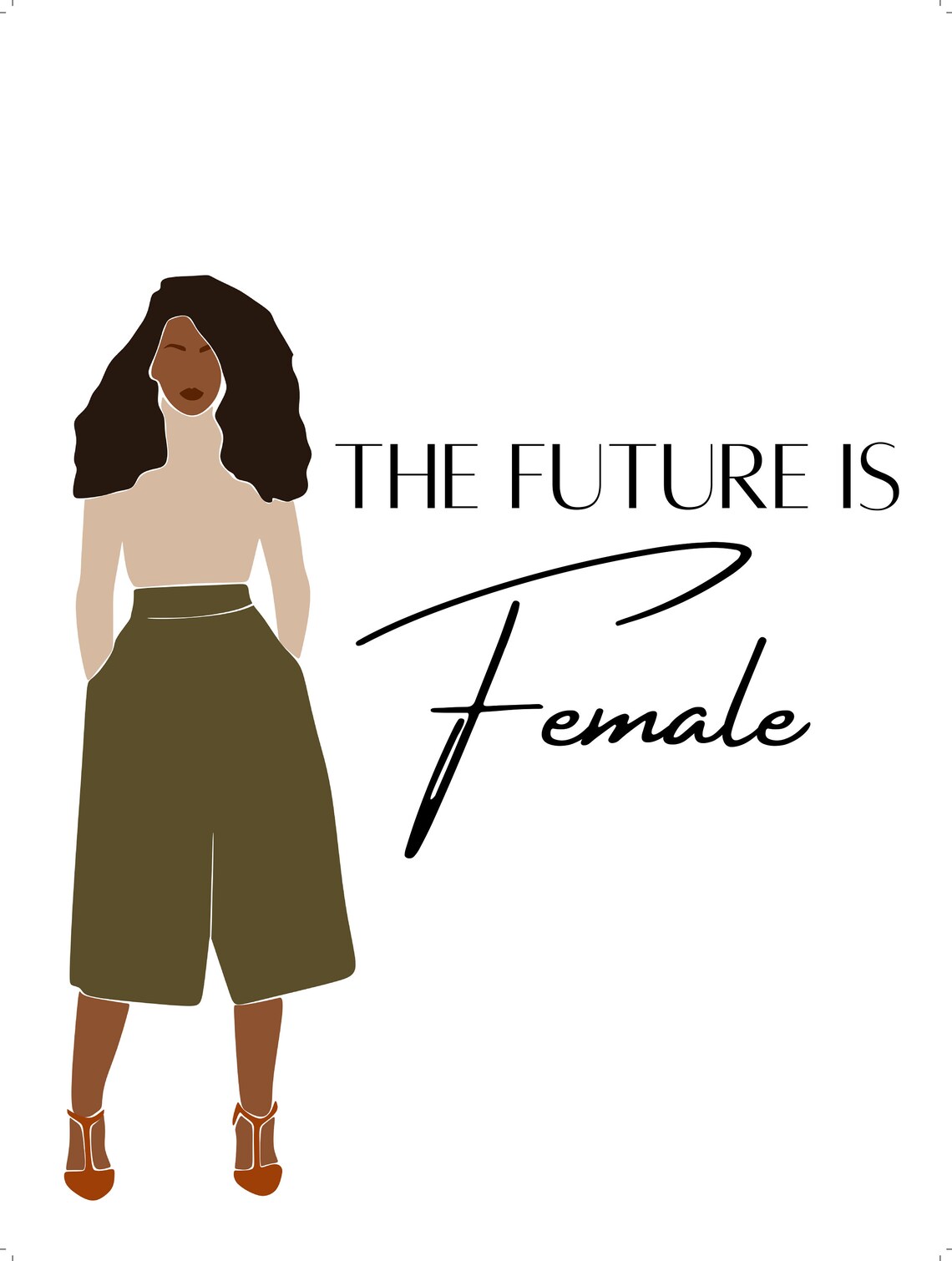 The Future Is Female Quote Fashion Woman Empowerment Art Poster - Image 2