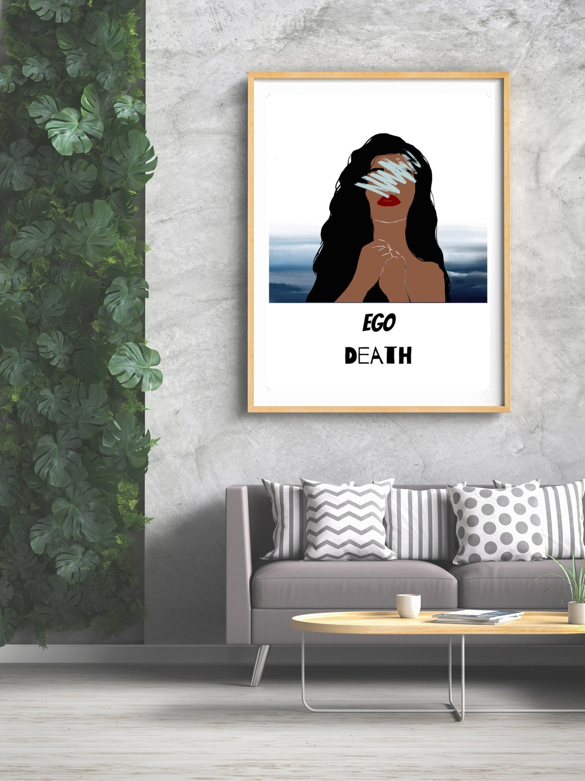 Ego Death Print Instant Download Female Illustration Phrase Print Woman Illustration Boho Art Wall Art - Image 3