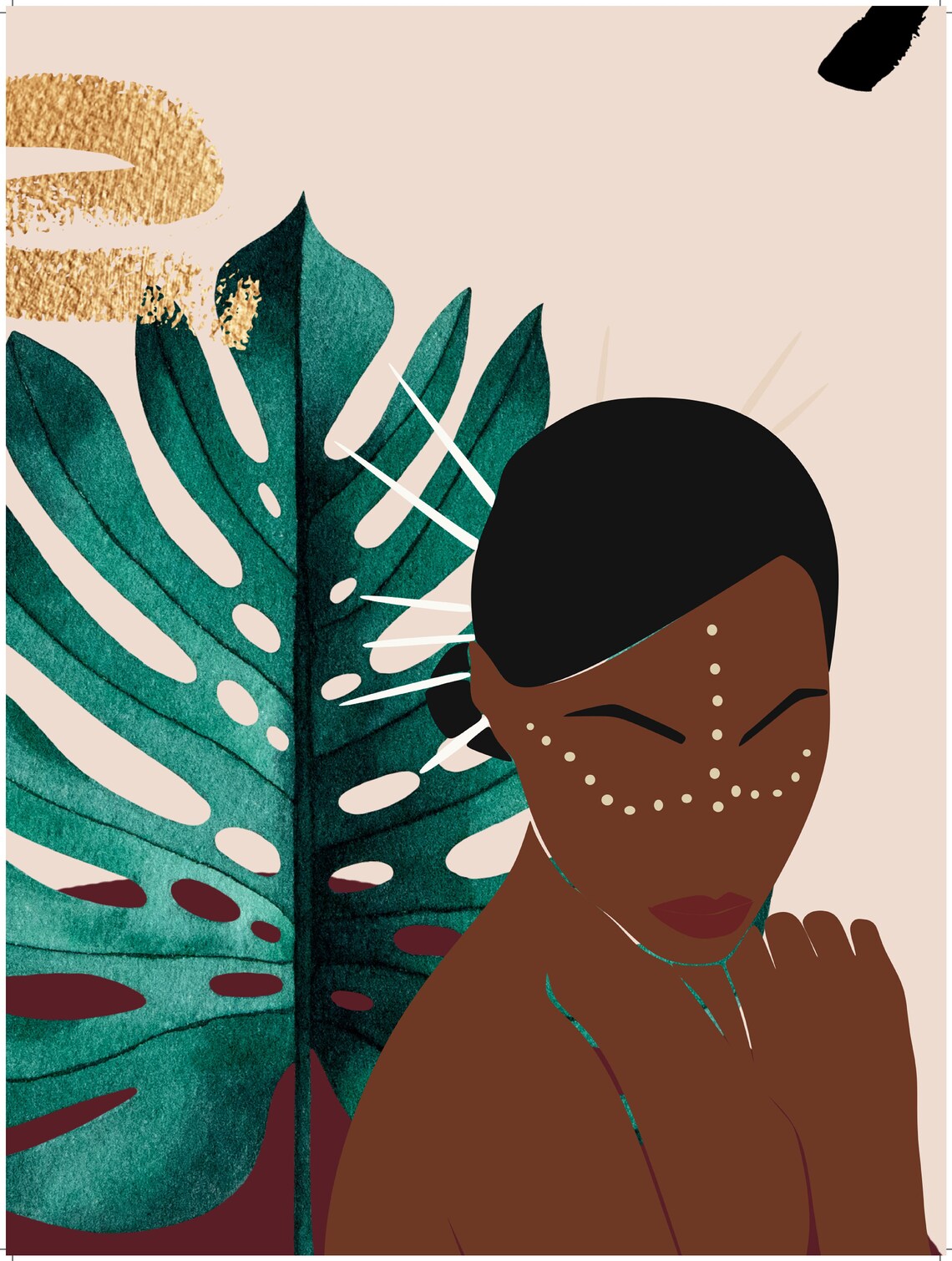 Balance Black Girl Magic Abstract Art Print - Image 3