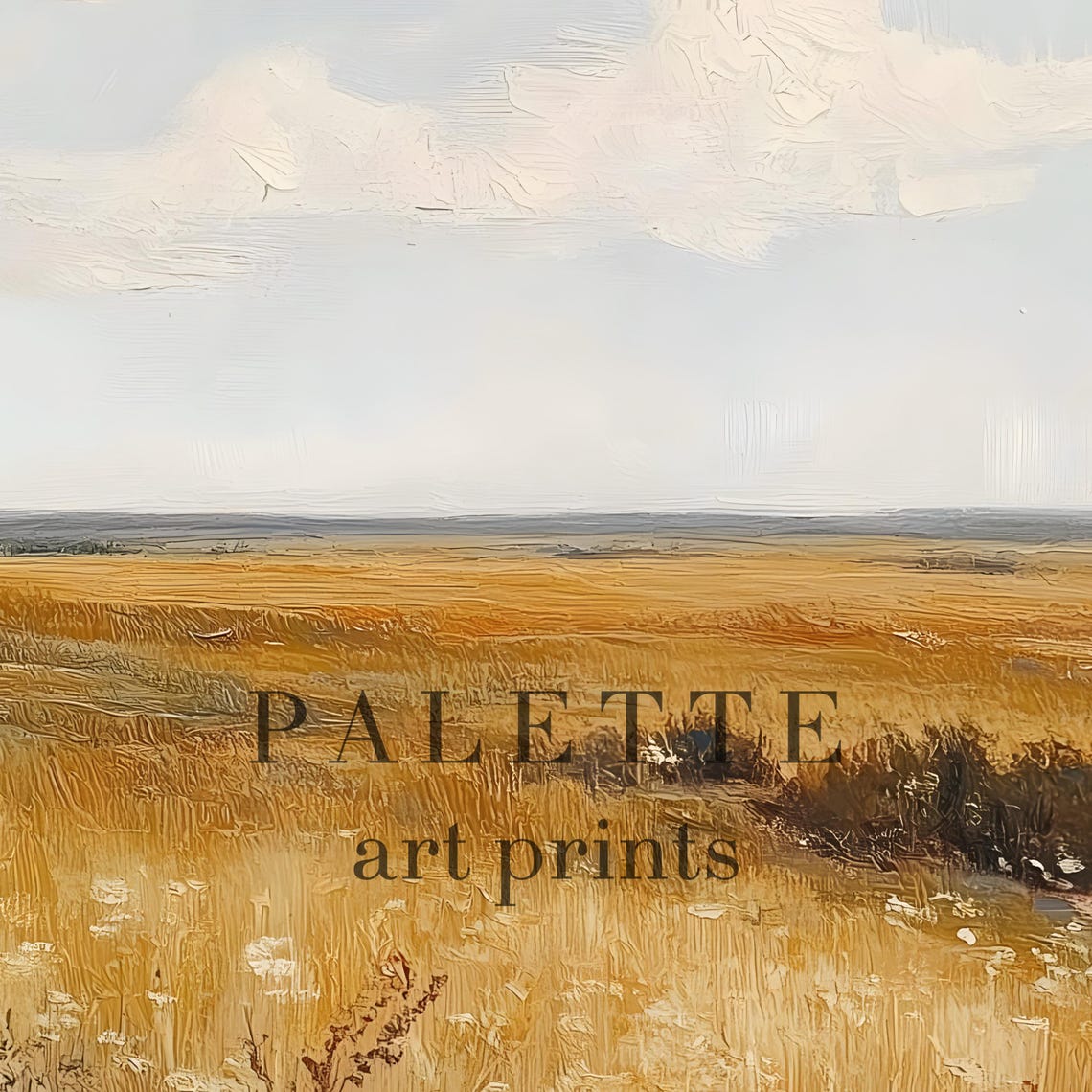 Golden Wheat Field White Cottage Farmhouse Country Art Print - Image 2