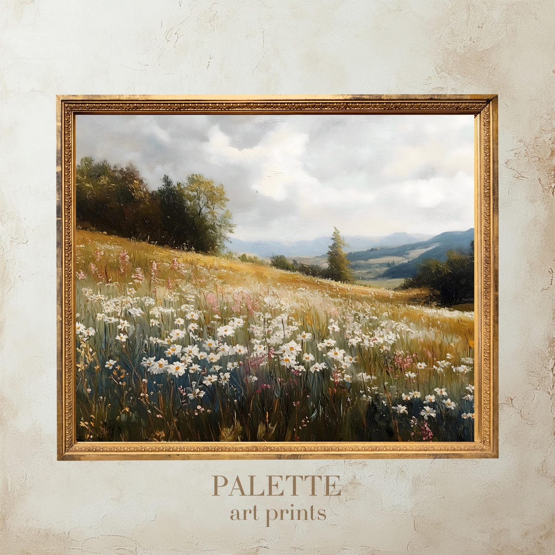 Idyllic Wildflower Meadow Rolling Hills Spring Landscape Poster - Image 3