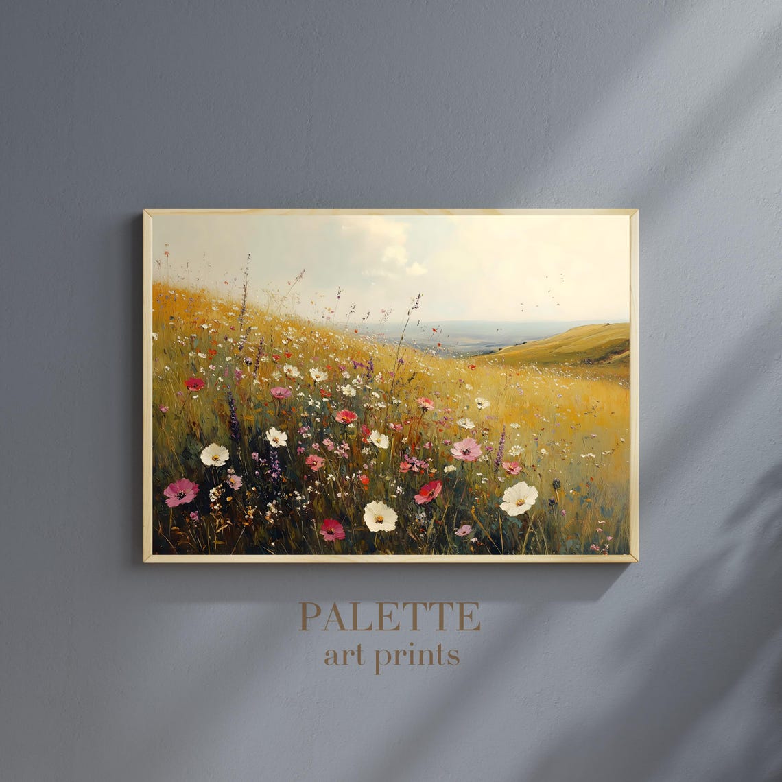 Blooming Wildflower Meadow In Golden Afternoon Light Floral Poster - Image 3