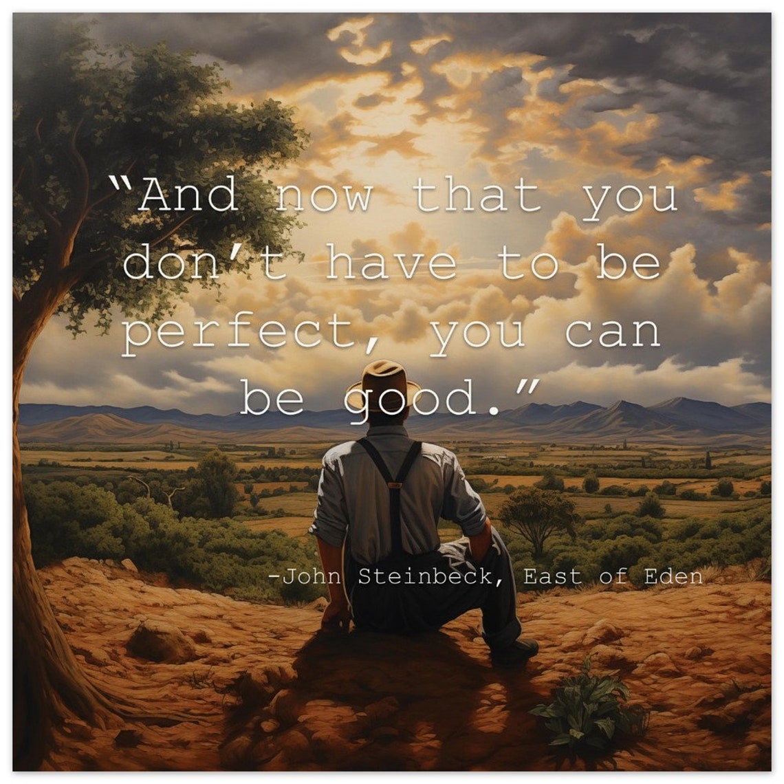 Steinbeck East of Eden You Can Be Good Quote Dramatic Sky Print - Image 4