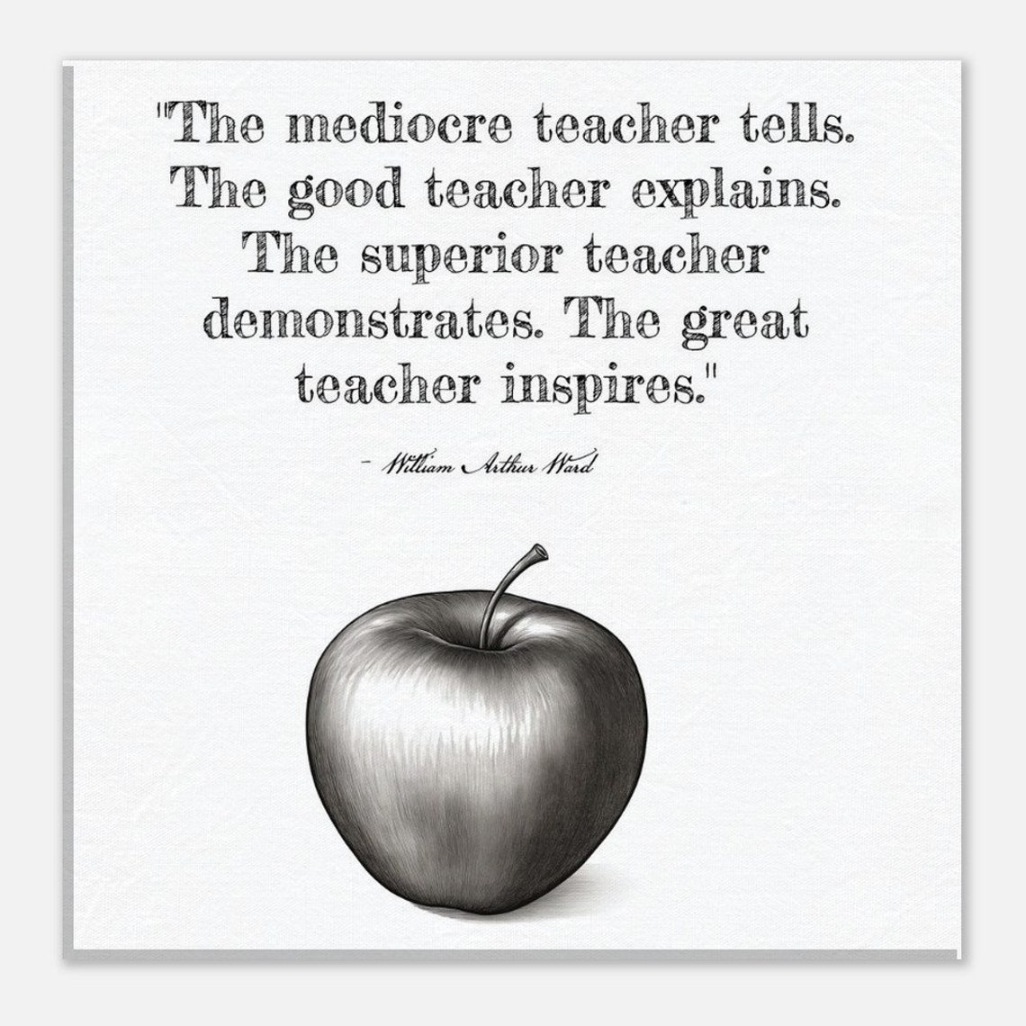 William Arthur Ward Great Teacher Inspires Quote Apple Poster - Image 4