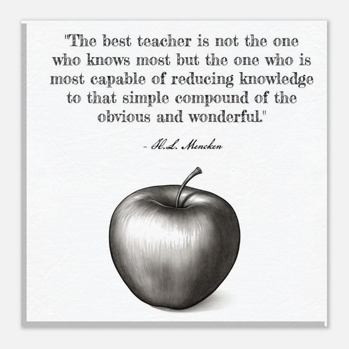 Teacher Quote Wall Art Classroom Art Teacher Gift Hl Mencken Quote - Image 4