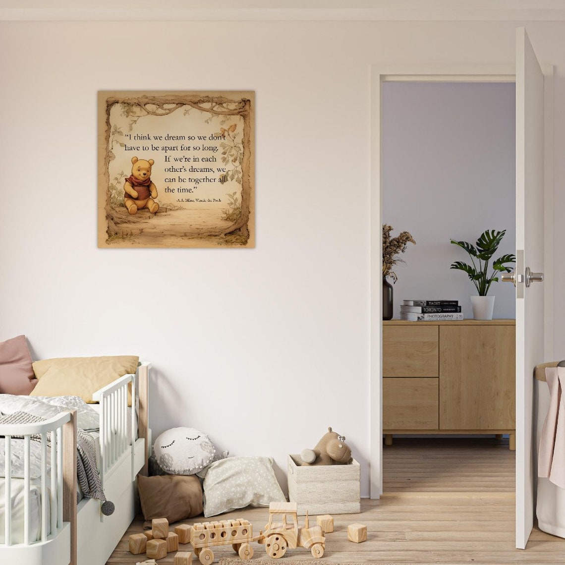 Winnie the Pooh Dream Together Tree Border Classic Quote Poster - Image 3