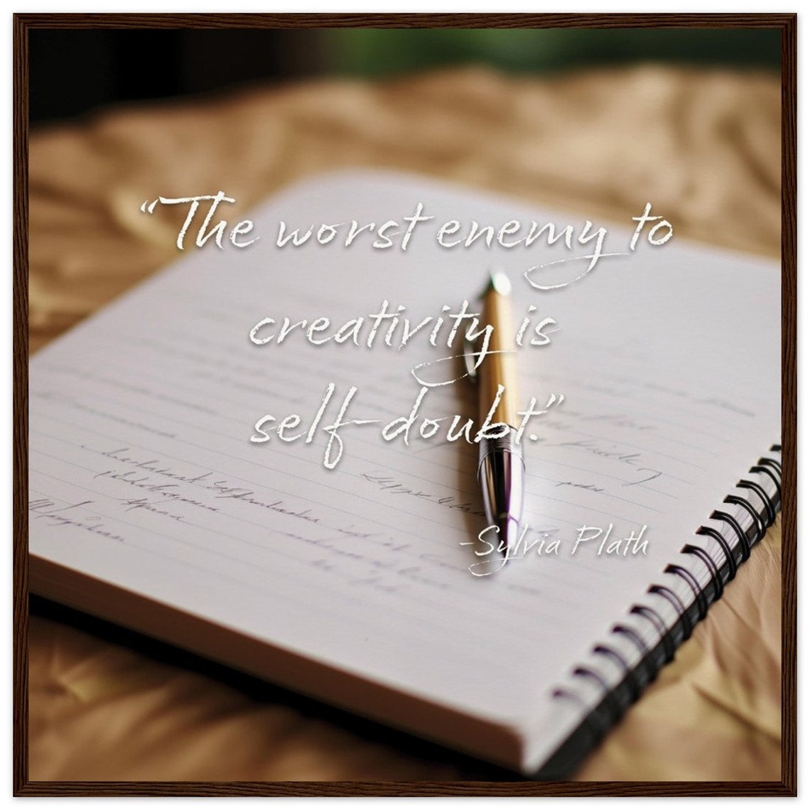 Sylvia Plath Creativity Self Doubt Quote Writer Journal Pen Poster