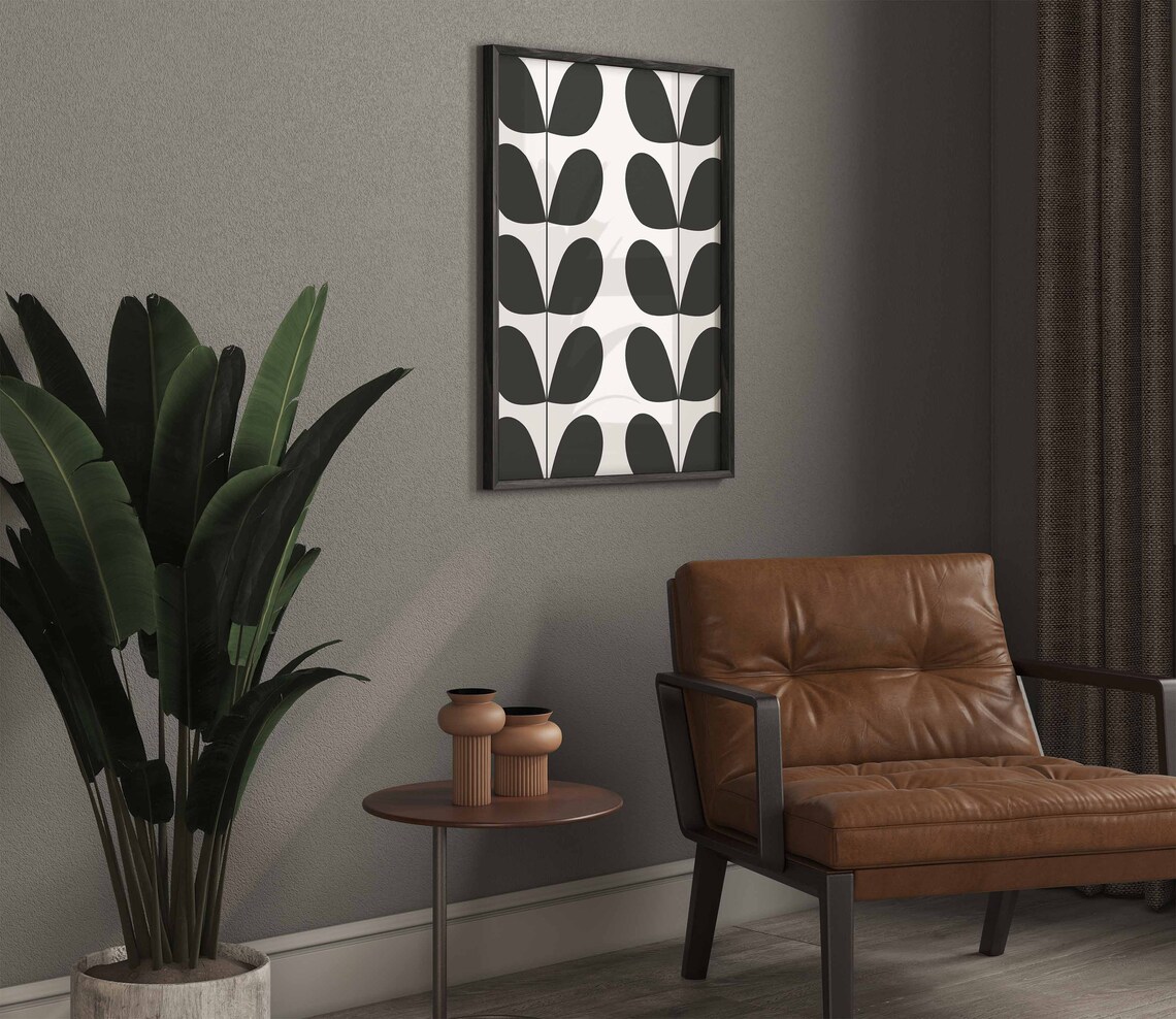 Mid Century Leaf Print, Minimalist Botanical Art - Image 2