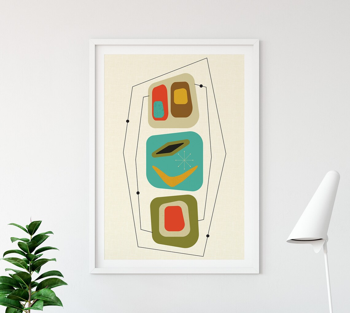 Mid Century Print, Retro Mid Century Modern Art Print - Image 2