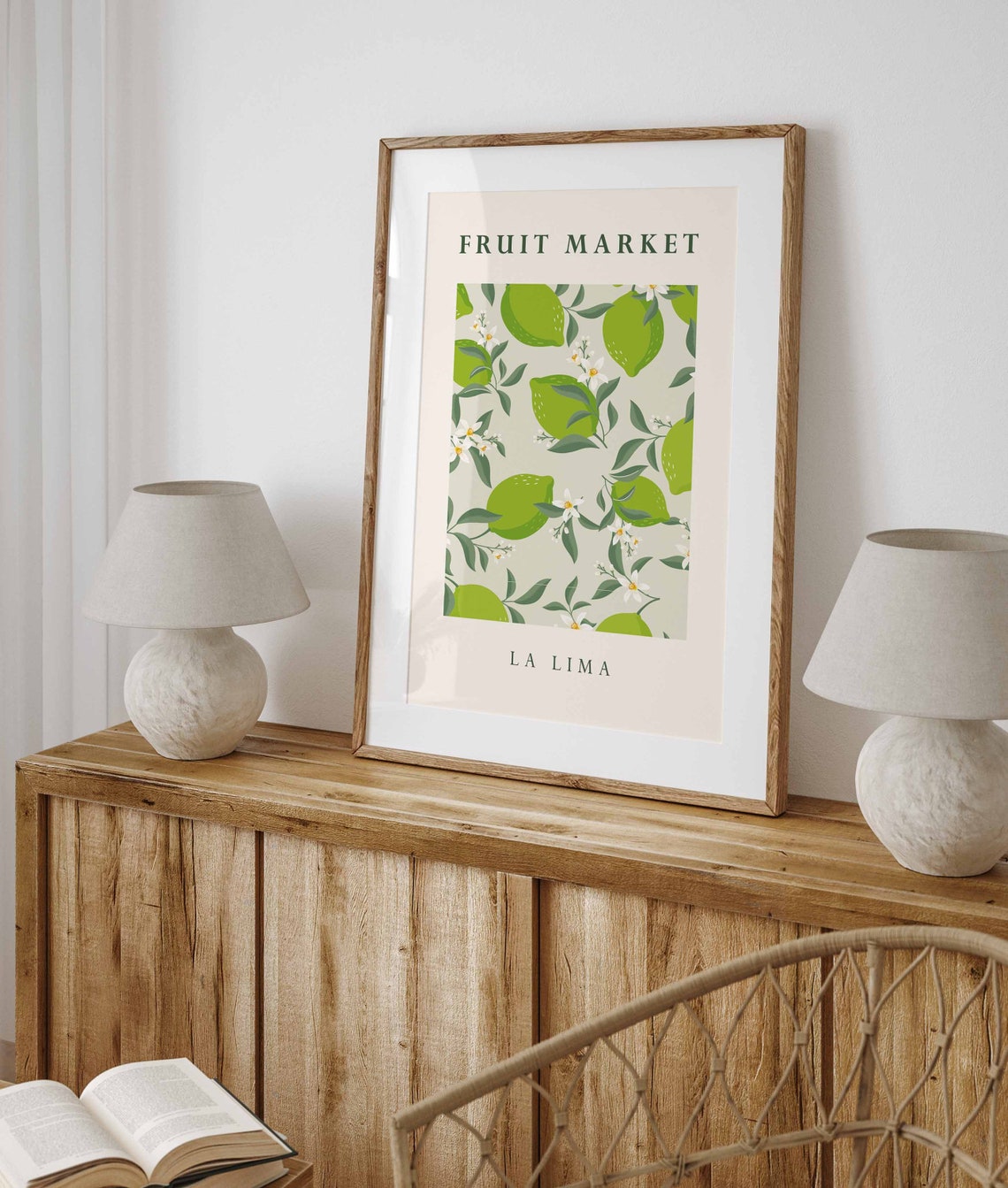Fruit Print, Green Kitchen Decor - Image 3