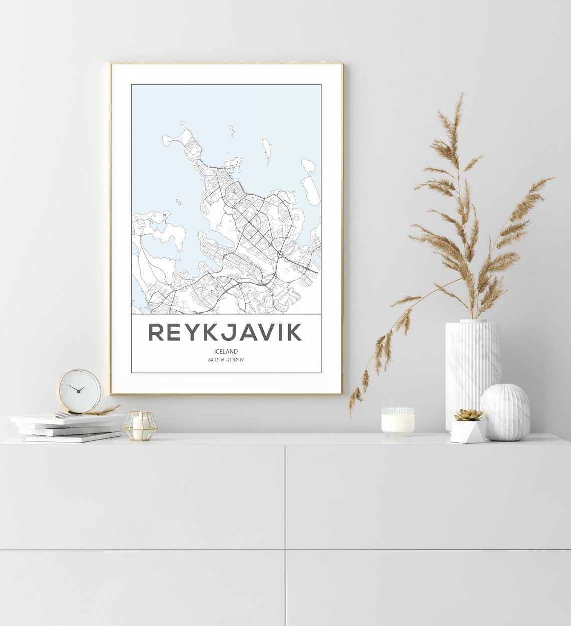 Reykjavik Print Reykjavik Map Print Iceland Print Iceland Reykjavik Poster Travel Art Print Reykjavik Art Travel Print - Image 3