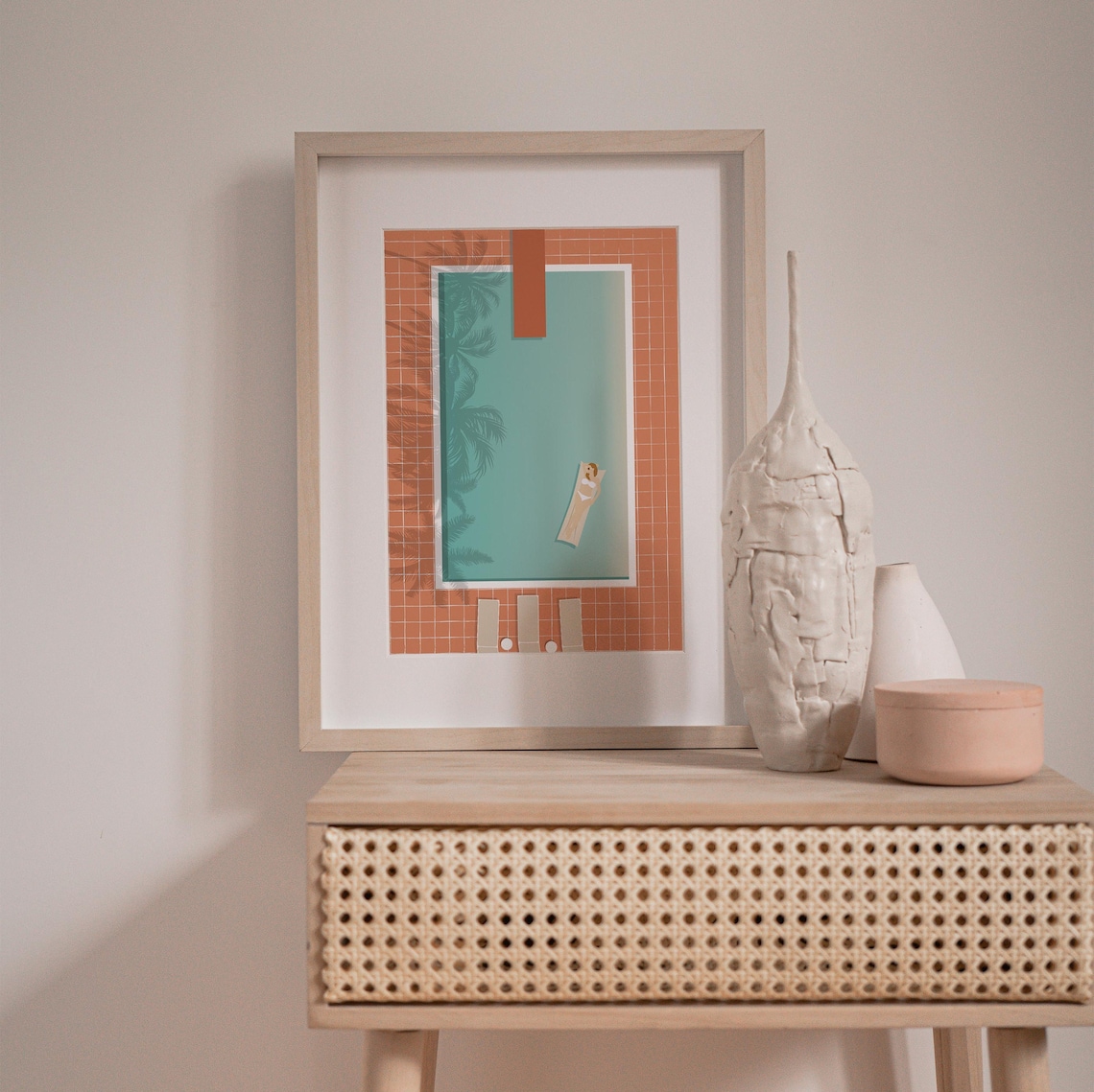 Swimming Pool Art Print, Coastal Beach Wall Decor - Image 3