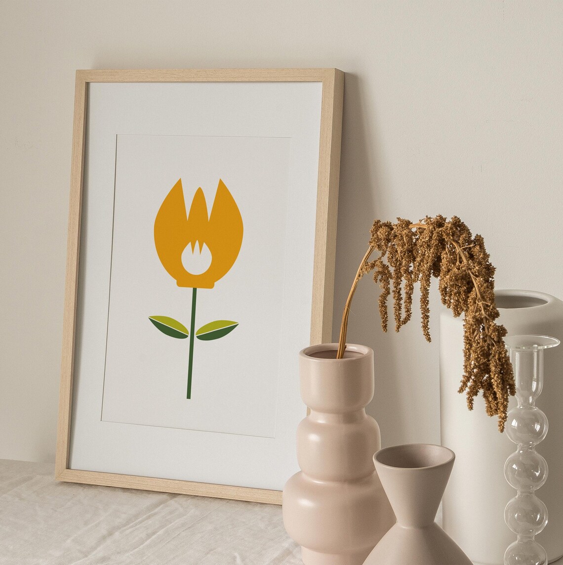 Minimalist Flower Print, Scandinavian Art Print - Image 2