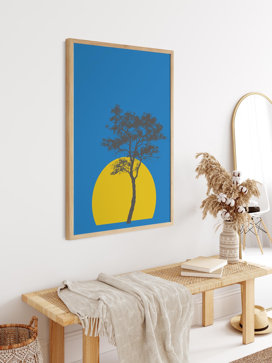 Tree Print Blue Print Tree Wall Art Blue Wall Art Wall Art Art Print Wall Art Minimalist Scandinavian Print - Image 3