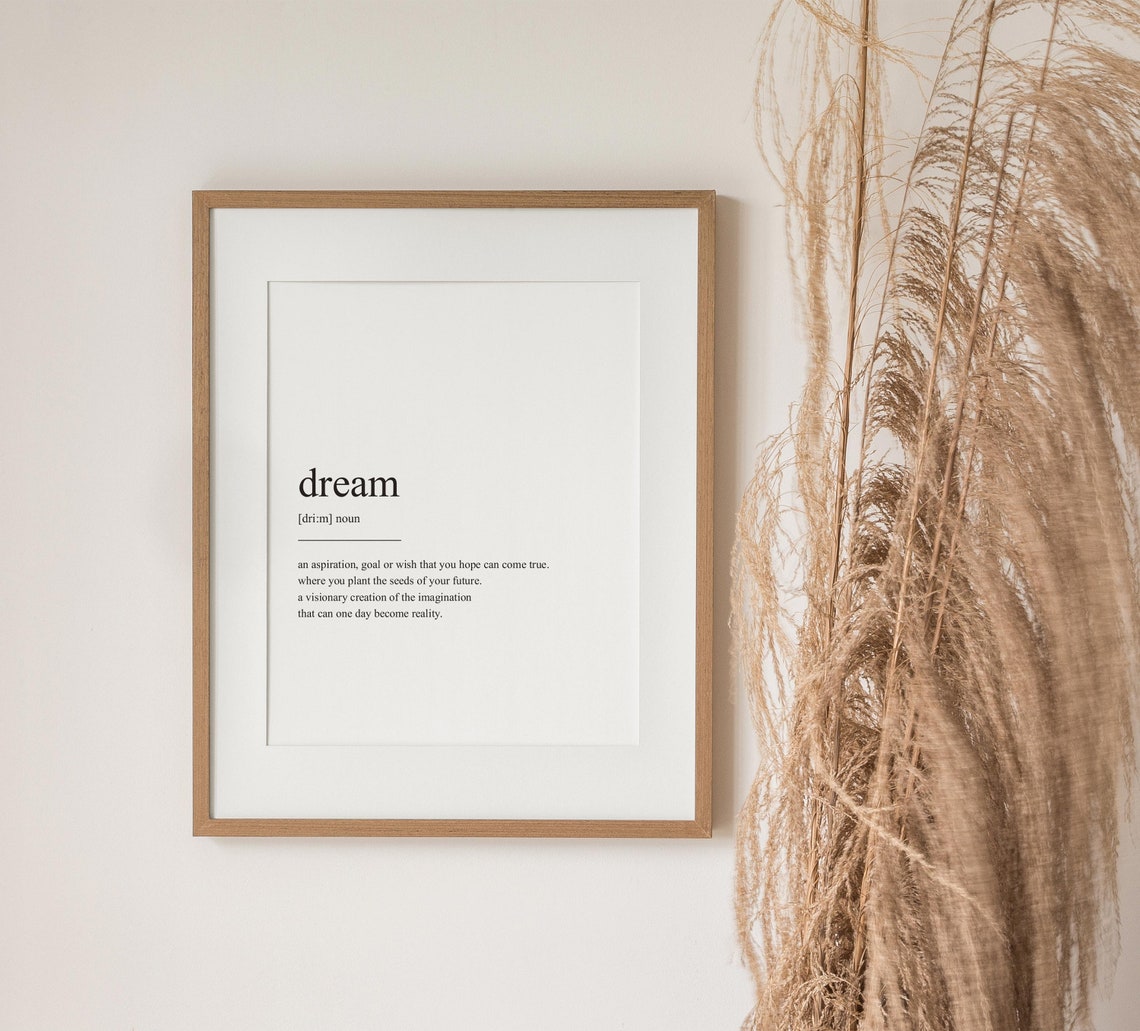 Dream Definition Quote, Typographic Wall Art Print - Image 3