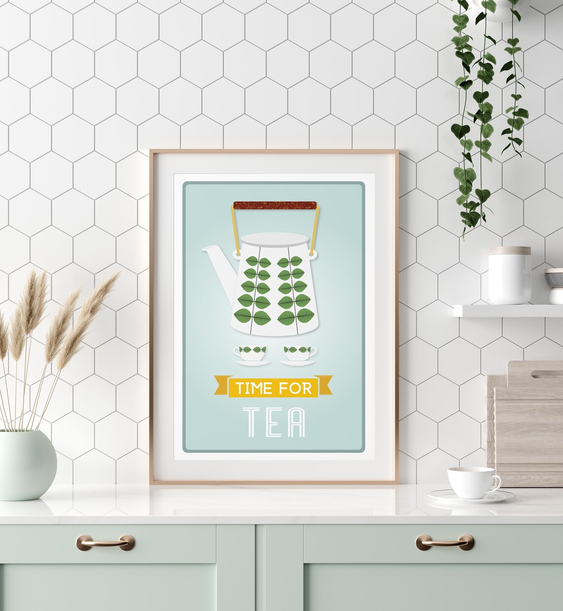 Time For Tea, Mid Century Modern Kitchen Art Print - Image 3