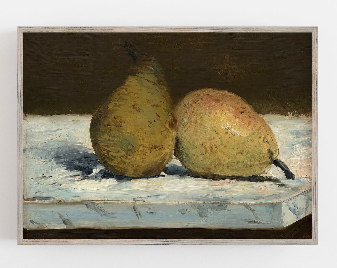 Vintage Pears Art Print, Antique Kitchen Decor