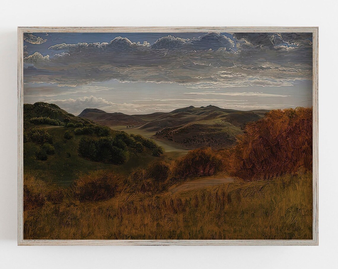 Moody Country Landscape Vintage Art Print