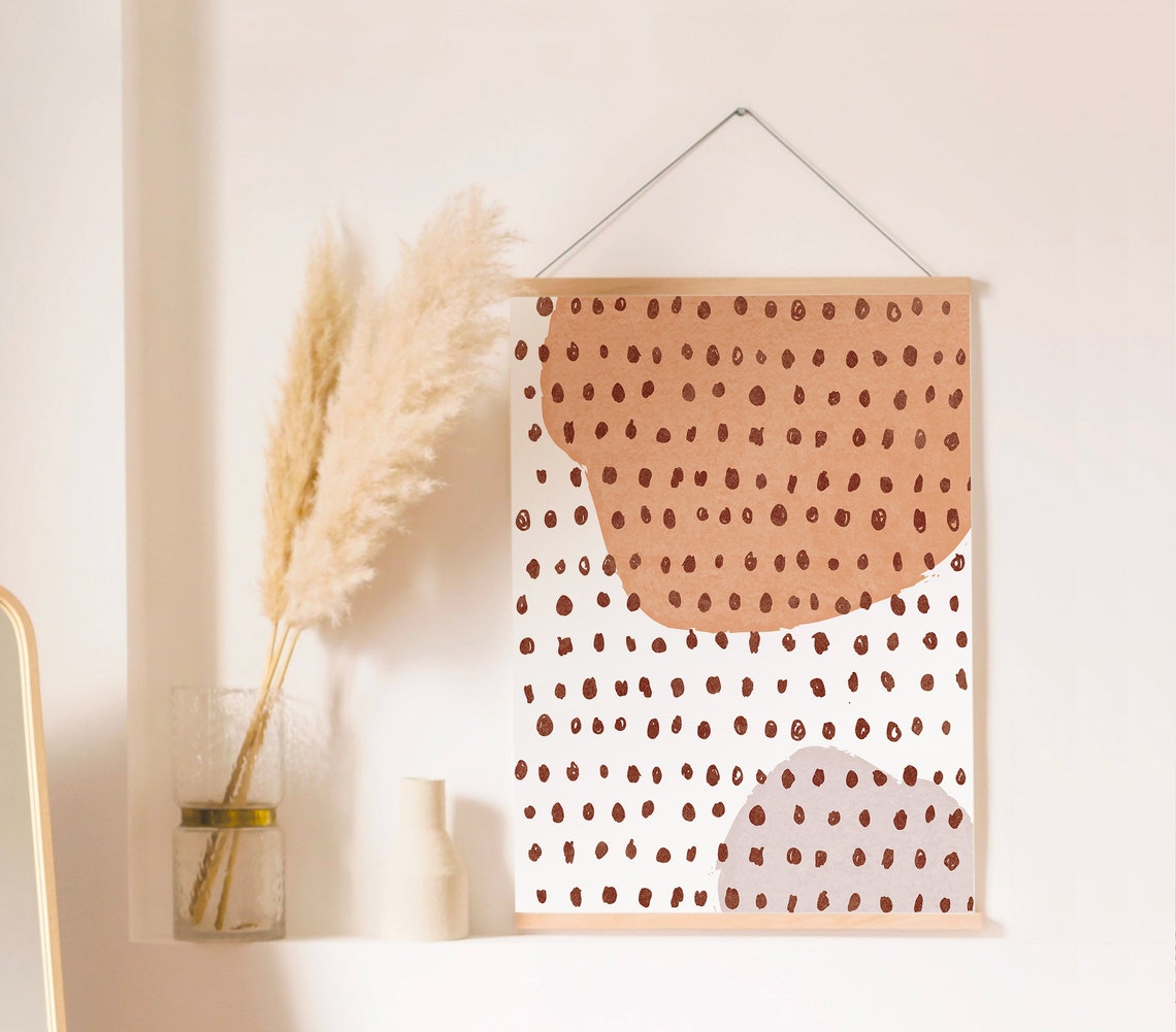 Terracotta Abstract Dots Organic Shapes Modern Boho Wall Art