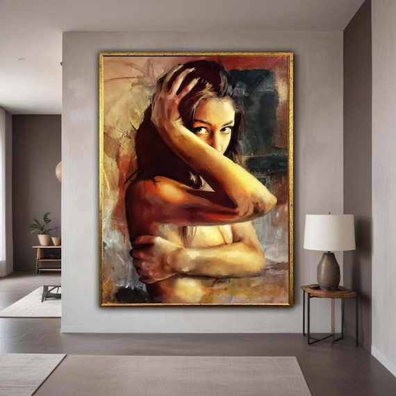 Sensual Woman Oil Painting Portrait Fine Art Female Figure Poster