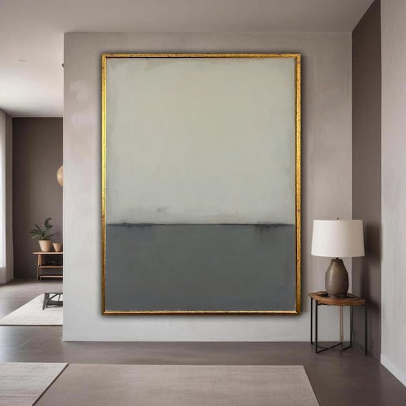 Mark Rothko Inspired Abstract Canvas Minimalist Wall Art Modern Neutral Color Block Contemporary Home Decor Gift